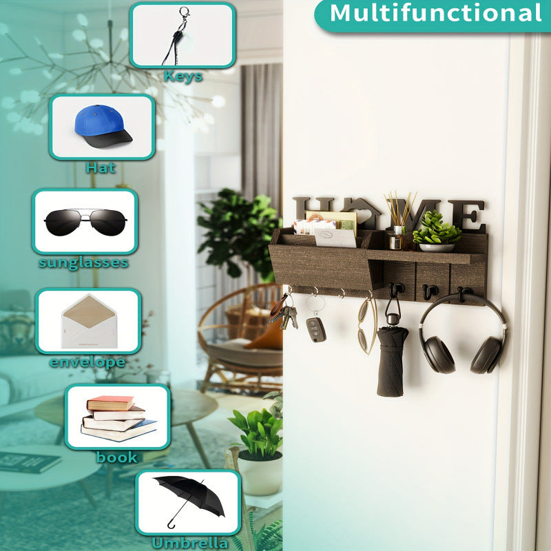 Wall-Mounted Wood Key Holder