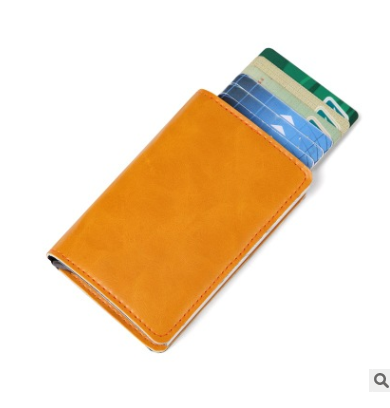 PU Automatic Card Holder RFID Multi-function