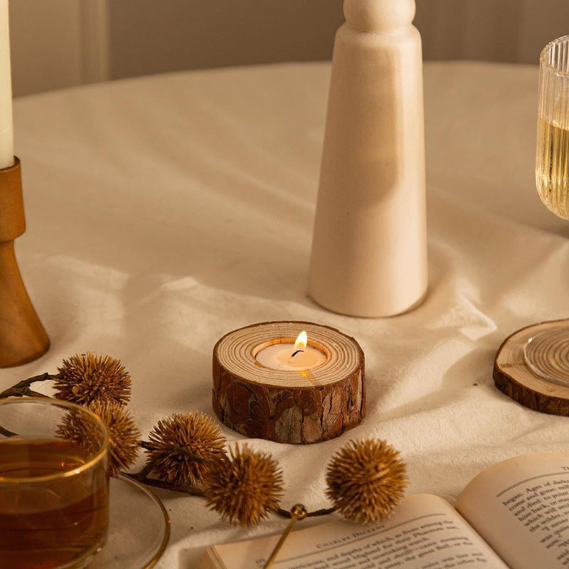 Simple Modern Pastoral Wood Candle Holder
