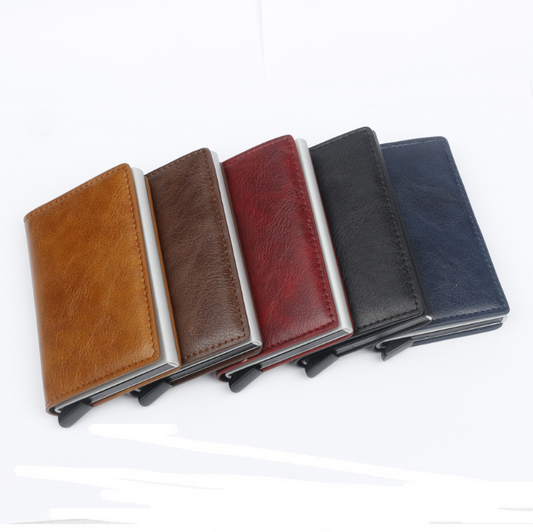 PU Automatic Card Holder RFID Multi-function