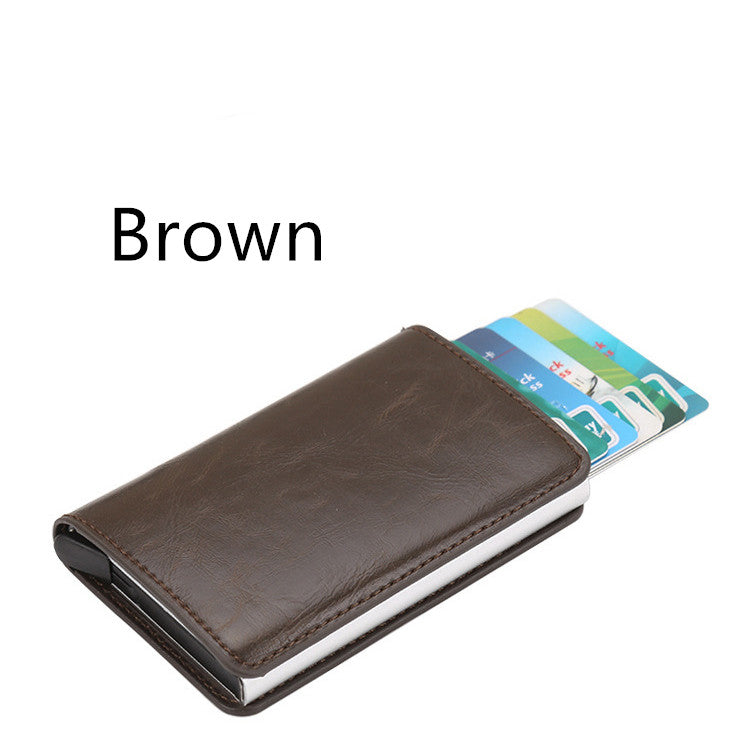 PU Automatic Card Holder RFID Multi-function
