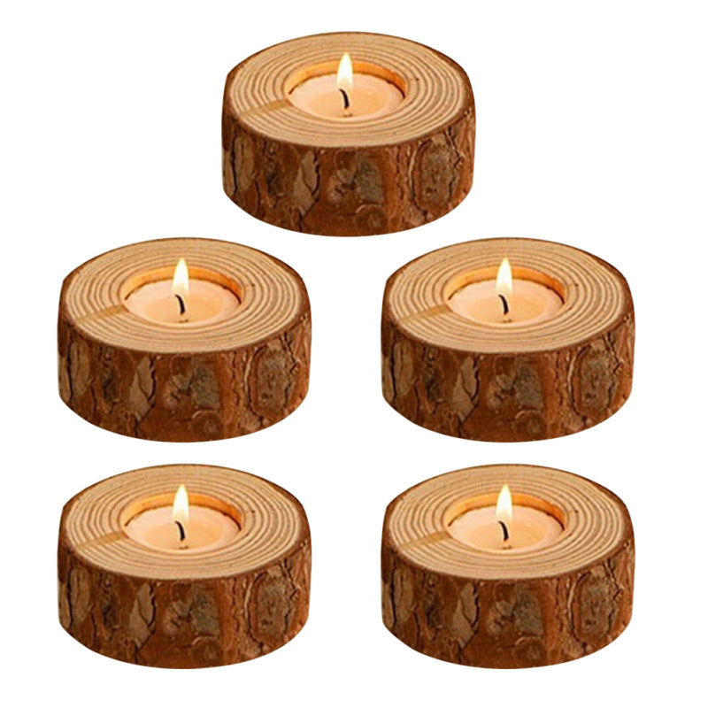 Simple Modern Pastoral Wood Candle Holder