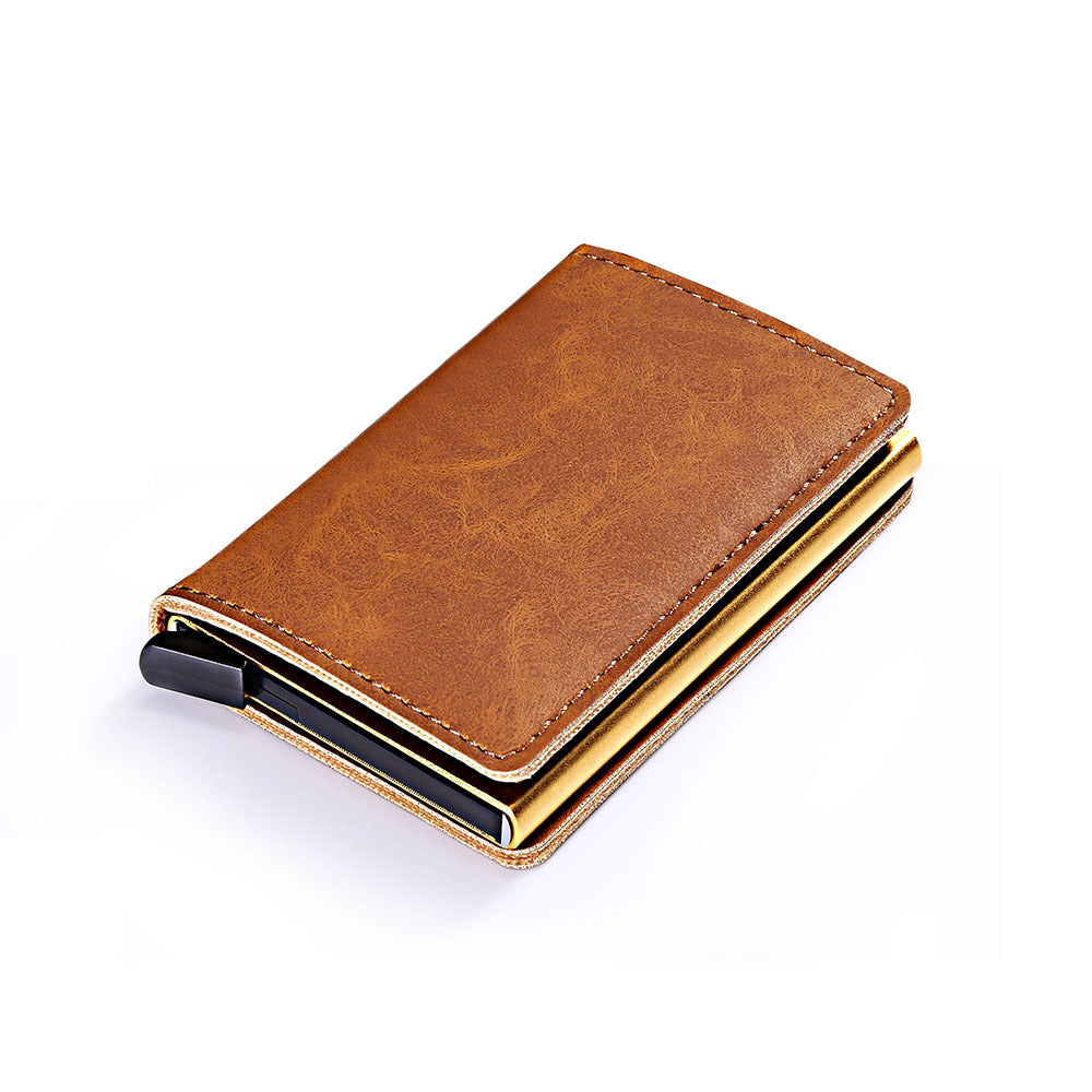 PU Automatic Card Holder RFID Multi-function